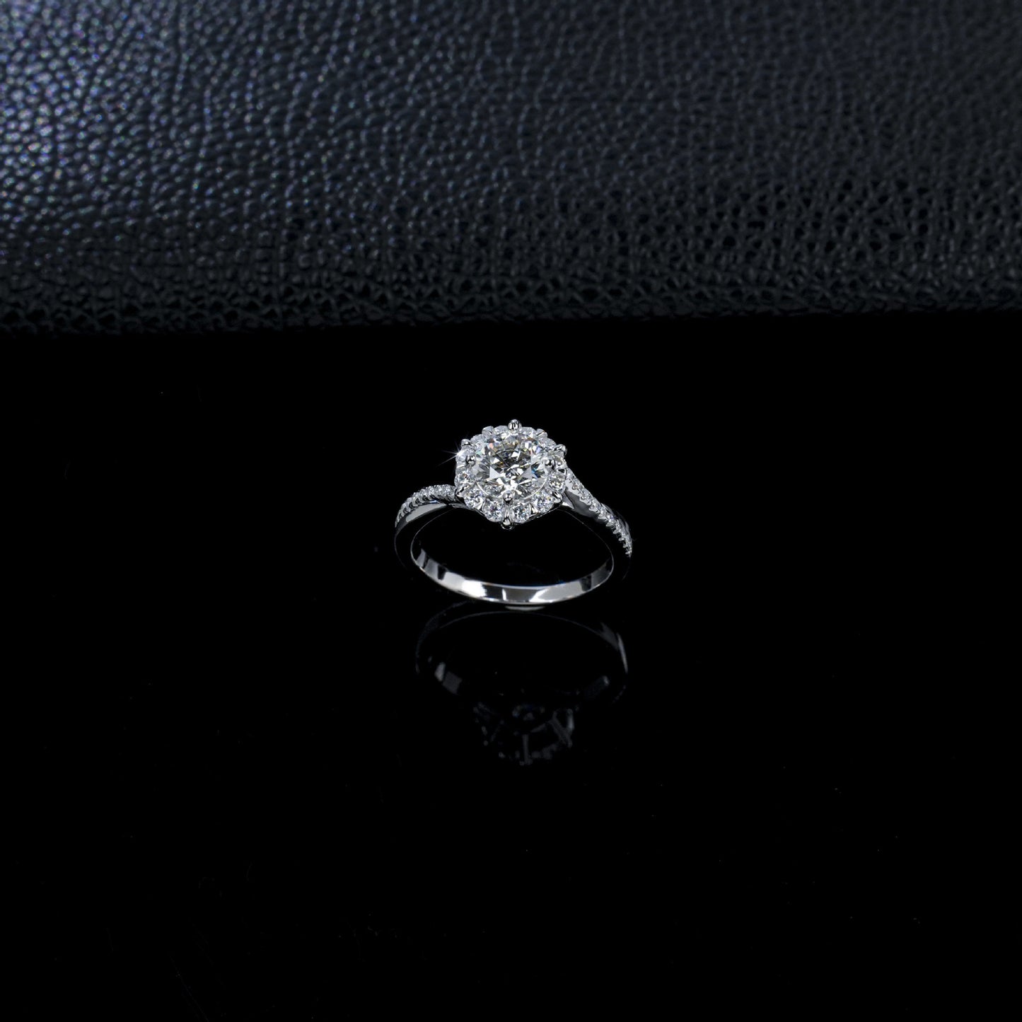 S925 Silver Sunflower Halo Lab Diamond Ring, Proposal Engagement Anniversary - Photo 2