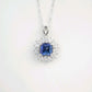 S925 Sterling Silver Lab Sapphire Necklace, Premium Versatile Simple - Photo 5