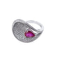 S925 Silver Ruby Teardrop Adjustable Ring, Vintage Versatile Gift - Photo 4