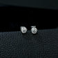 S925 Silver Lab Diamond Bubble Bezel Round Stud Earrings, Simple Natural Versatile - Photo 2