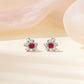 925 Sterling Silver Lab Ruby Earrings, Premium Designer - Photo 1