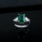S925 Sterling Silver Lab Emerald Ring for Women, Minimalist Adjustable - Photo 3