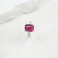 S925 Silver Lab Ruby Ring 4-Claw Double-Side Full Diamond, Anniversary Versatile Elegant - Photo 3