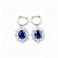 S925 Silver Oval Lab Sapphire Flower Ear Cuff, Day Mothers Gift - Photo 5