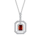 S925 Sterling Silver Gemstone Double-Layer Octagon Square Halo Choker, Premium Vintage for Women - Photo 5