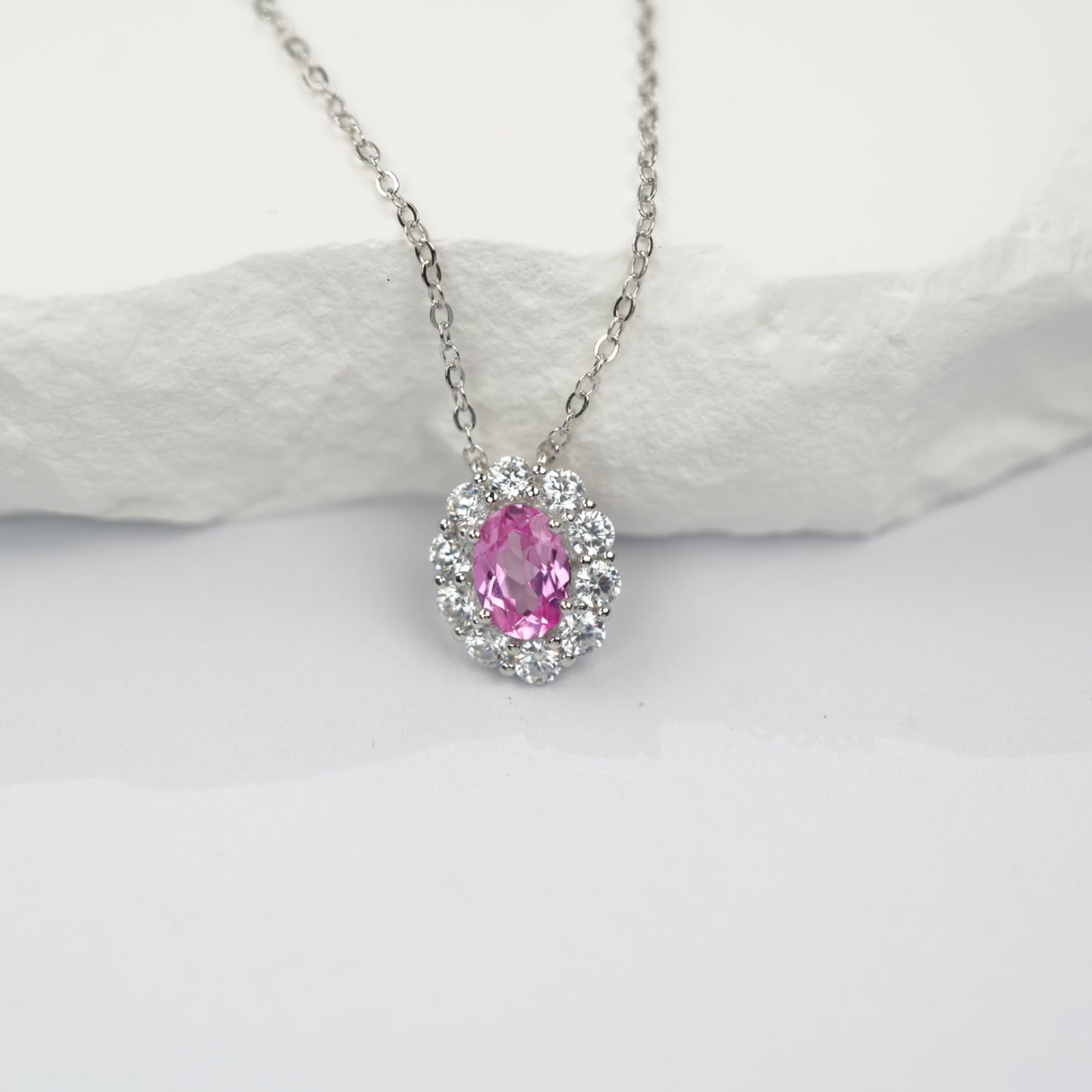 925 Sterling Silver Lab Padparadscha Sunflower Pendant Necklace, Minimalist - Photo 2