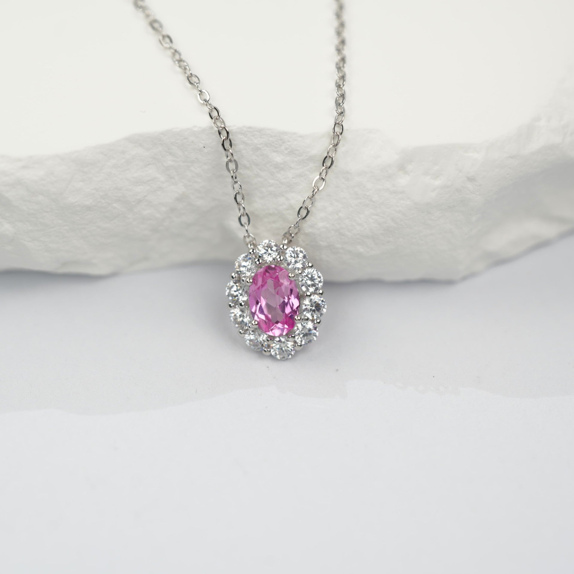 925 Sterling Silver Lab Padparadscha Sunflower Pendant Necklace, Minimalist - Photo 2