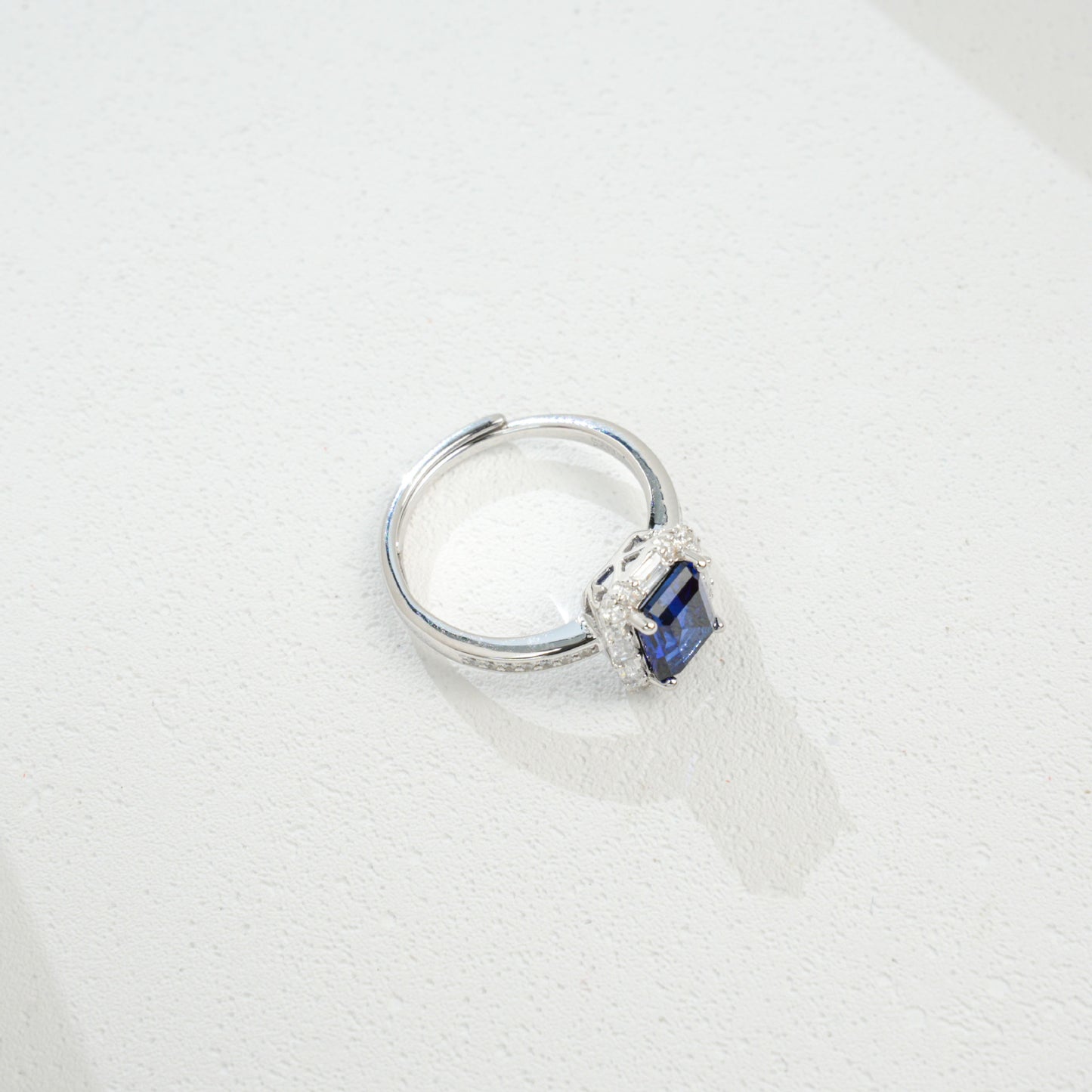 925 Sterling Silver Lab Sapphire Ring, Versatile Premium Gentle - Photo 3