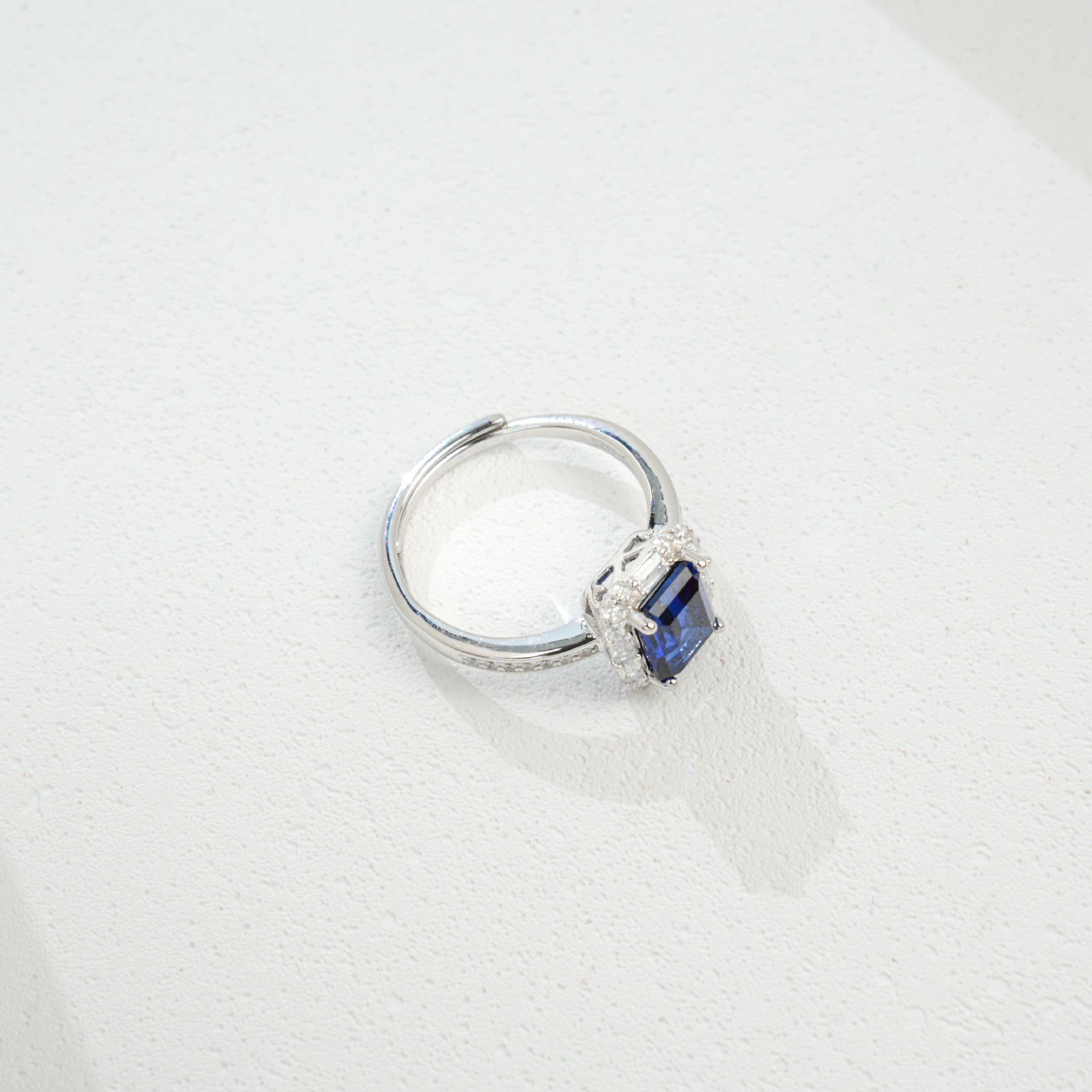 925 Sterling Silver Lab Sapphire Ring, Versatile Premium Gentle - Photo 3