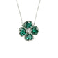Lucky Four-Leaf Clover Emerald Silver Necklace, Versatile Birthday Valentines - Photo 5