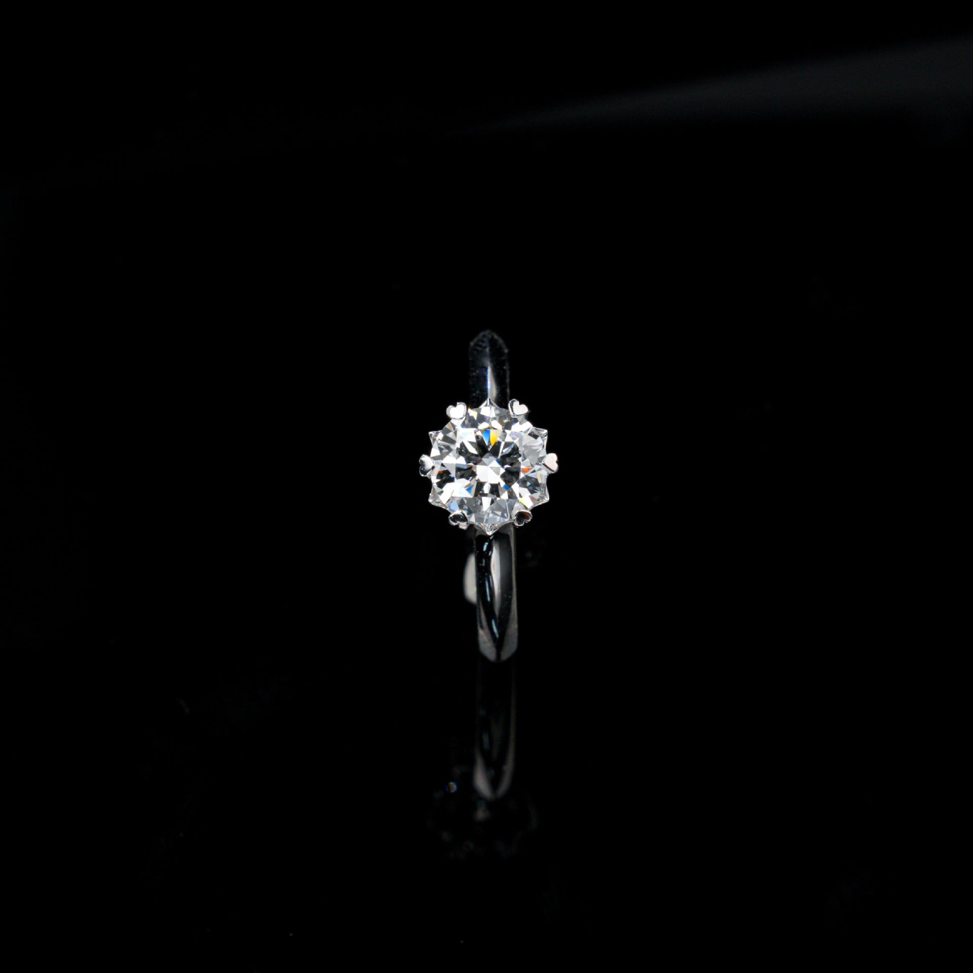 925 Sterling Silver Lab Diamond Six-Prong Ring, Premium for Women - Photo 2