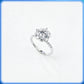 Ring S925 Silver Snowflake 8-Claw Halo Round Diamond Lab, Proposal Engagement Gift - Photo 1