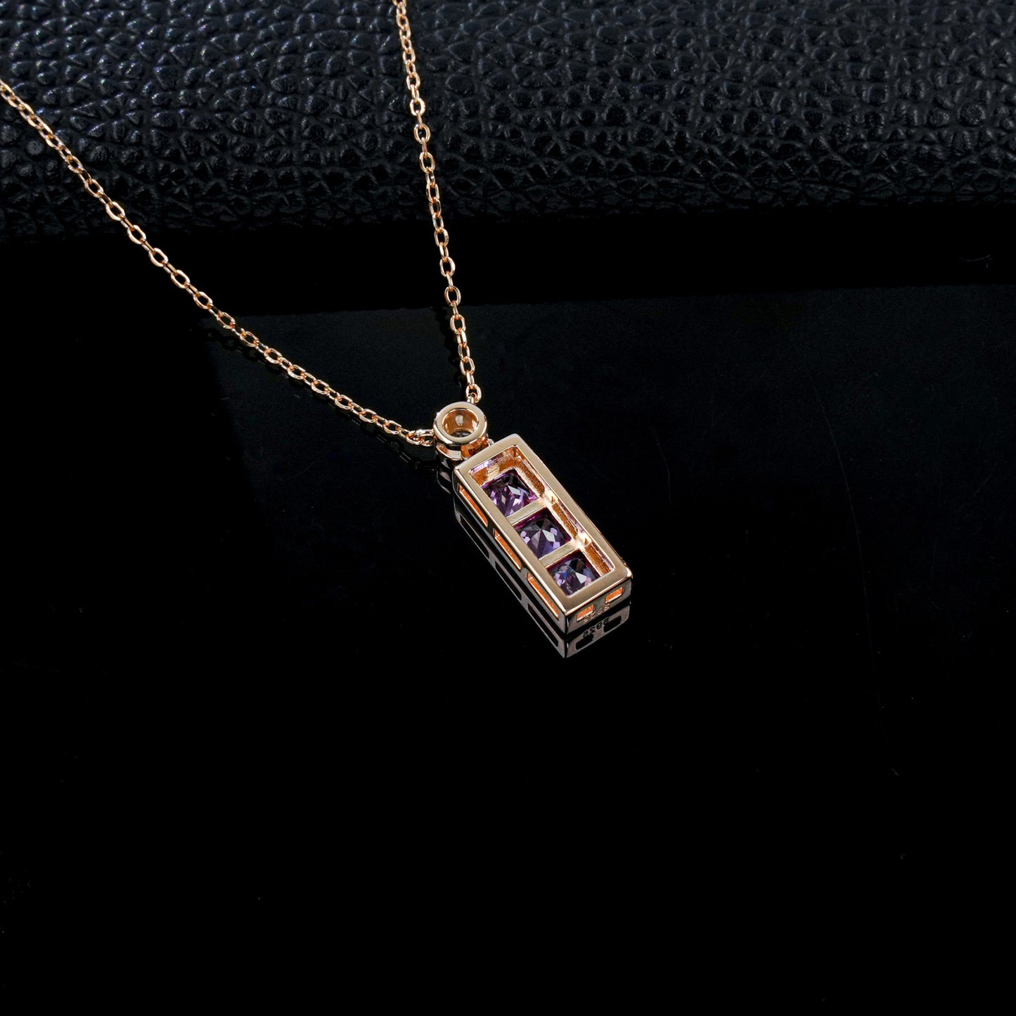 Pink Sapphire Rose Gold Necklace, Minimalist Premium Style - Photo 4