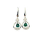 925 Sterling Silver Lab Emerald Earrings for Women, Zircon Drop Elegant - Photo 1