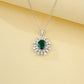 S925 Sterling Silver Lab Emerald Necklace with Diamonds, Premium Choker for Women - Photo 4