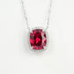 S925 Sterling Silver Lab Ruby Pendant Necklace, for Women - Photo 5