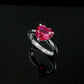 S925 Sterling Silver Lab Ruby Heart-Cut Ring, Versatile for Women - Photo 2