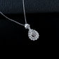 S925 Silver Pigeon Blood Lab Ruby Teardrop Halo Necklace, Premium Versatile Gift - Photo 4