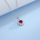 S925 Lab Ruby Necklace for Women Pendant Sterling Silver Versatile - Photo 2