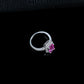 925 Sterling Silver Lab Padparadscha Ring, Designer Premium - Photo 3