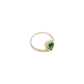 S925 Sterling Silver Lab Emerald Teardrop Pear Ring, Minimalist Designer - Photo 5
