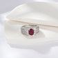 Lab Ruby Ring S925 Sterling Silver Diamond, Design Premium - Photo 3