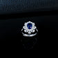925 Sterling Silver Lab Sapphire Snowflake Ring, Premium Girlfriend Gift - Photo 4