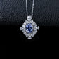 S925 Sterling Silver Lab Sapphire Necklace for Women, Minimalist Versatile Premium - Photo 2