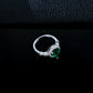 Teardrop Lab Emerald Ring 925 Silver Diamond Design, Premium Proposal Engagement - Photo 3