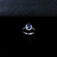 Sunflower Halo Lab Sapphire Open Ring S925 Silver, Jewellery Accessory - Photo 2