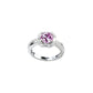 S925 Silver Lab Padparadscha Pink Sapphire Ring Square Full Diamond - Photo 5