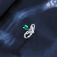 S925 Sterling Silver Lab Emerald Ring Adjustable, Crown Style Gift - Photo 3