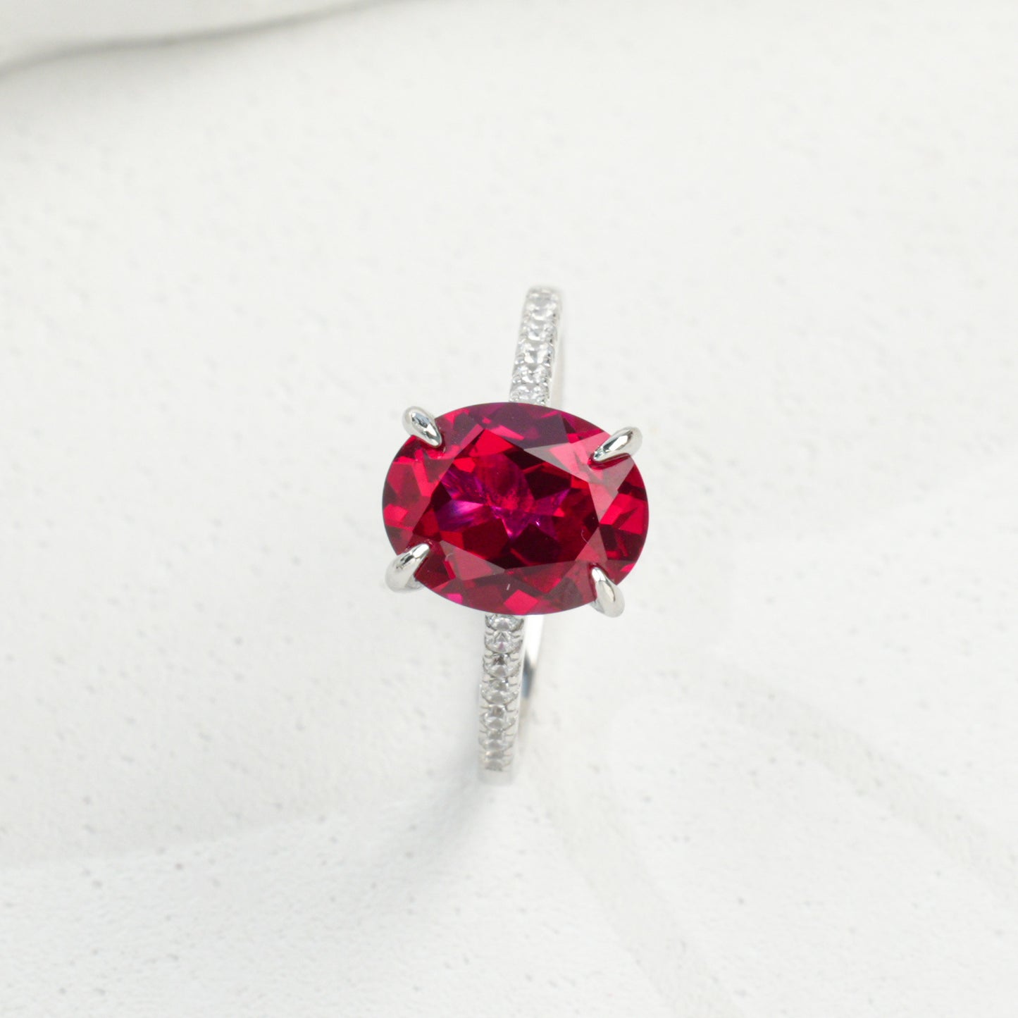 S925 Sterling Silver Gemstone Four-Prong Ring, Versatile Gift - Photo 6