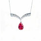925 Sterling Silver Lab Ruby Necklace for Women, Minimalist Premium Versatile - Photo 5
