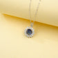 S925 Sterling Silver Lab Sapphire Necklace for Women, Versatile Minimalist Gift - Photo 3