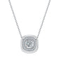 S925 Silver Double-Layer Square Halo Pendant Necklace, Elegant Versatile - Photo 5