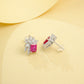 S925 Sterling Silver Lab Ruby Square Earrings, Premium Versatile Bestie - Photo 4