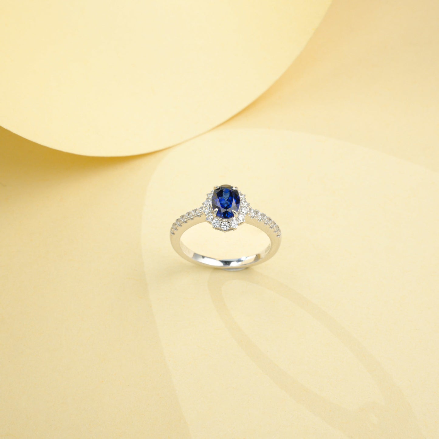 S925 Sterling Silver Lab Sapphire Ring for Women, Minimalist Versatile - Photo 2