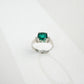 Lab Emerald 925 Silver Ring for Women, Luxurious Premium Vintage - Photo 3