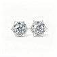 S925 Silver Snowflake Diamond Stud Earrings, Full Diamond Flower - Photo 5
