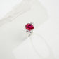 S925 Sterling Silver Lab Ruby Ring, Unique Design - Photo 4