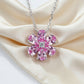 S925 Sterling Silver Pink Diamond Cherry Blossom Choker Necklace, Versatile Elegant for Women - Photo 3