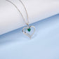 925 Sterling Silver Lab Emerald Heart Necklace, Romantic Versatile for Women - Photo 3