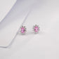 925 Sterling Silver Diana-Style Pink Diamond Sunflower Stud Earrings, Vintage for Women - Photo 3