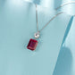 Lab Ruby Necklace S925 Silver Diamond Sugarloaf, Premium - Photo 3
