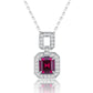 S925 Silver Lab Ruby Women's Necklace, Premium Unique Vintage - Photo 5