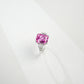 925 Sterling Silver Lab Padparadscha Ring, Engagement Versatile Gift - Photo 4