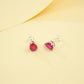 925 Sterling Silver Lab Pigeon Blood Ruby Teardrop Earrings - Photo 4