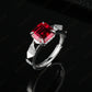 S925 Sterling Silver Lab Ruby Ring, Versatile Anniversary Birthday - Photo 2