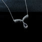 S925 Silver V-Shape Symmetric Pave Diamond Lab Sapphire Teardrop Pendant Necklace, Necklace Birthday Gift - Photo 4